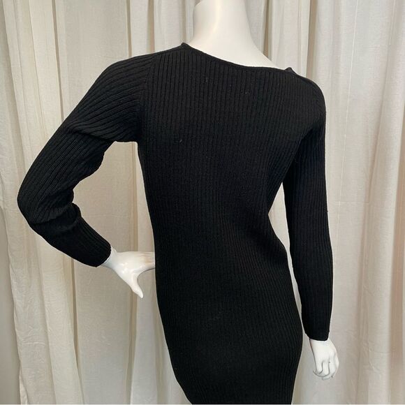 Margaret O’Leary Wool Knit Ribbed Midi Dress Size M/L - Picture 5 of 9
